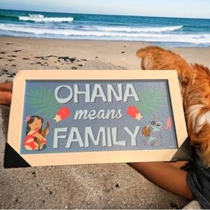 Disney Lilo and Stitch Ohana Means Family Hanging Wood Wall Decor